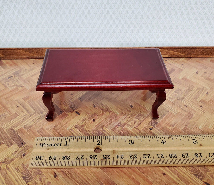 Dollhouse Miniature Coffee Table Large Mahogany Finish 1:12 Scale Furniture - Miniature Crush