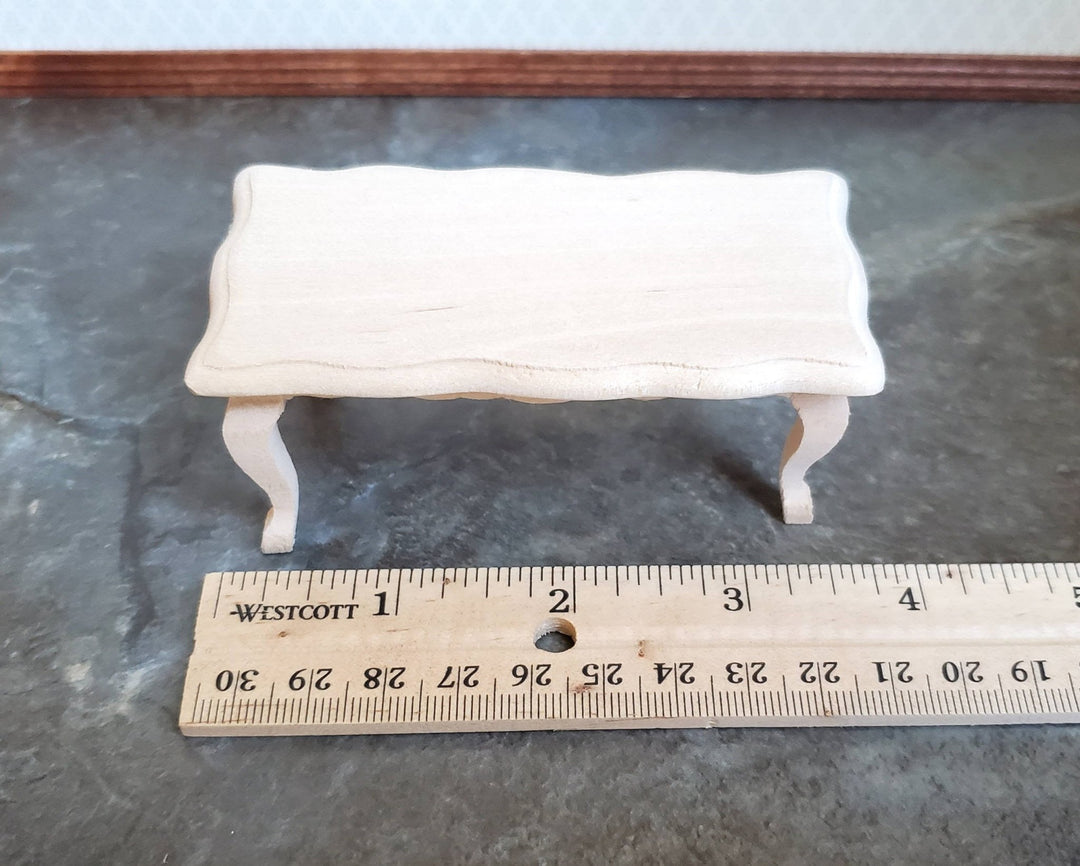 Dollhouse Miniature Coffee Table Unfinished Wood 1:12 Scale Living Room Furniture - Miniature Crush