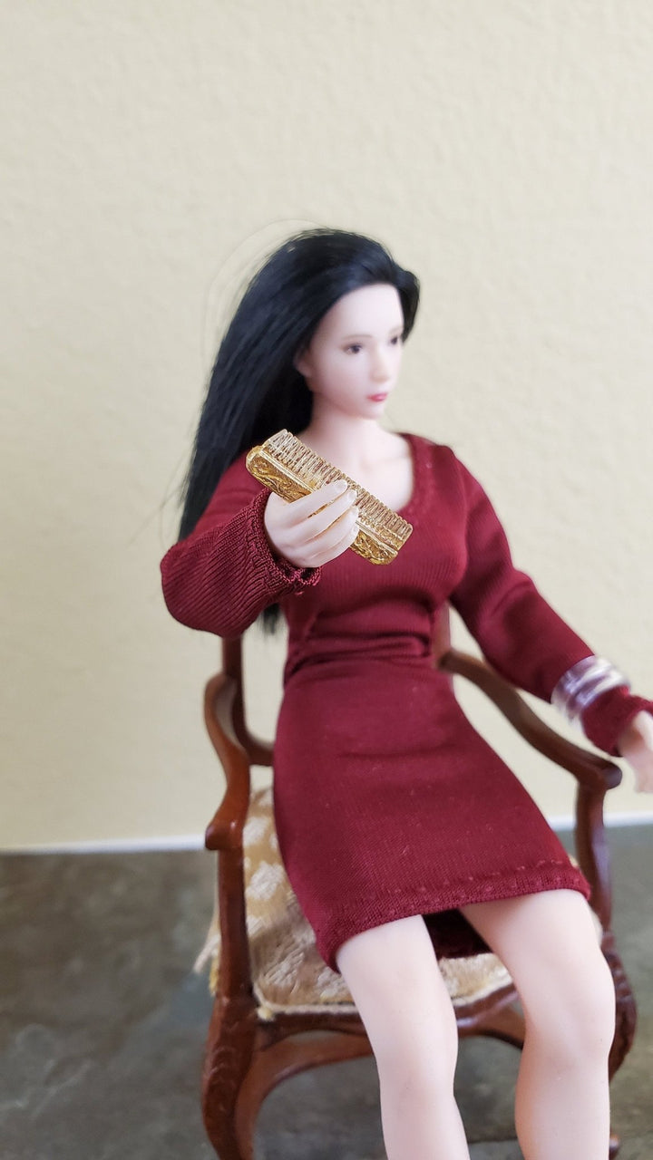 Dollhouse Miniature Comb Gold 1:12 Scale Decor 5/8" Falcon Miniatures - Miniature Crush