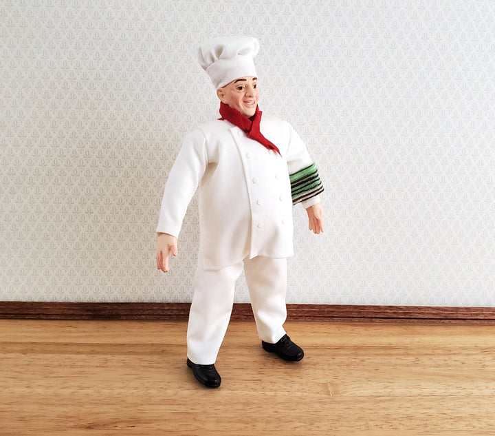 Dollhouse Miniature Cook Chef Male Doll Resin Body Cloth Clothes 1:12 Scale Falcon Miniatures - Miniature Crush