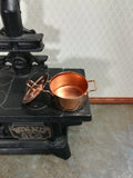 Dollhouse Miniature Copper Stock Soup Pot Extra Large with Removable Lid 1:12 Scale - Miniature Crush