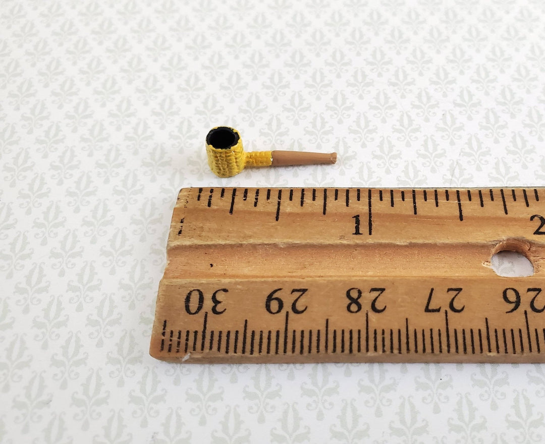Dollhouse Miniature Corn Cob Pipe Classic Style Painted Metal 1:12 Scale - Miniature Crush