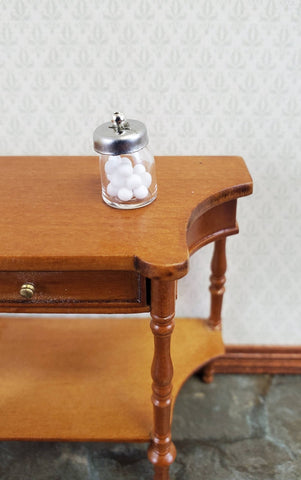 Dollhouse Miniature Cotton Ball Jar Glass with Lid 1:12 Scale Vanity Accessories - Miniature Crush