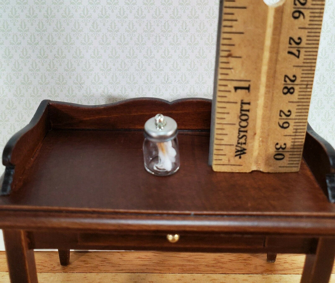 Dollhouse Miniature Cotton Swabs in Glass Jar with Lid 1:12 Scale Vanity Decor - Miniature Crush