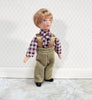 Dollhouse Miniature Country Boy Son Doll Porcelain Semi-Poseable 1:12 Scale Family