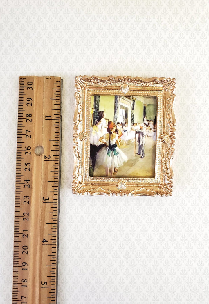 Dollhouse Miniature Degas The Dance Class Framed Print 1:12 Scale Large Gold Frame Handmade - Miniature Crush