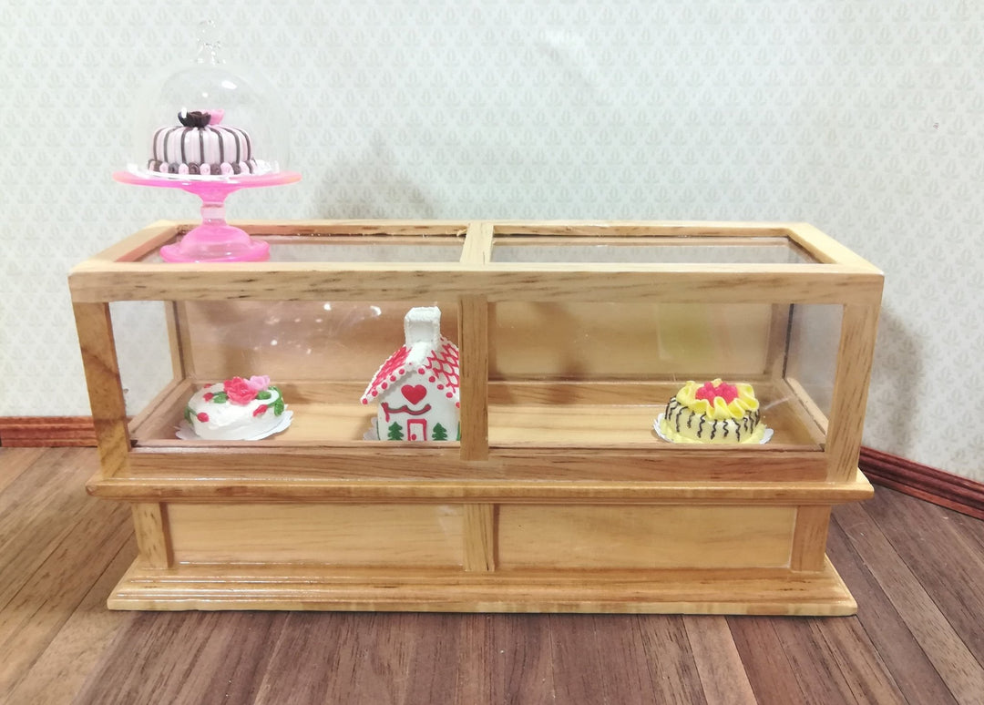 Dollhouse Miniature Display Counter for Bakery Store or Shop 1:12 Scale Furniture Light Oak - Miniature Crush
