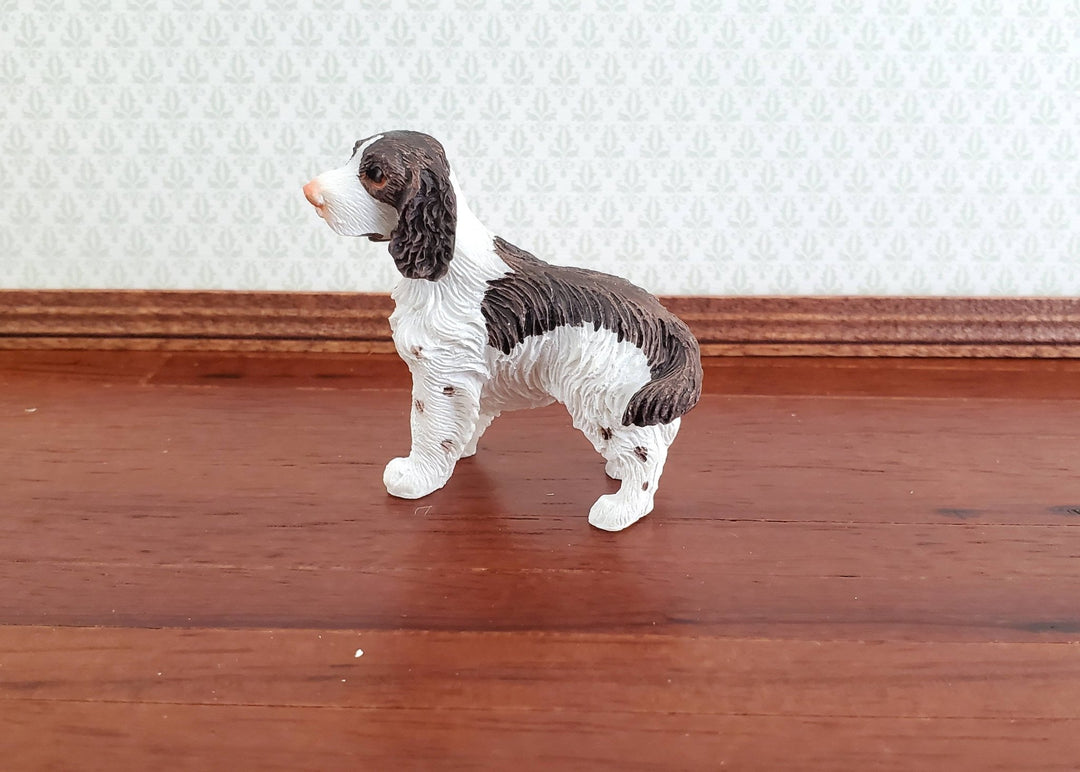 Dollhouse Miniature Dog English Springer Spaniel 1:12 Scale Animal Pet Resin - Miniature Crush