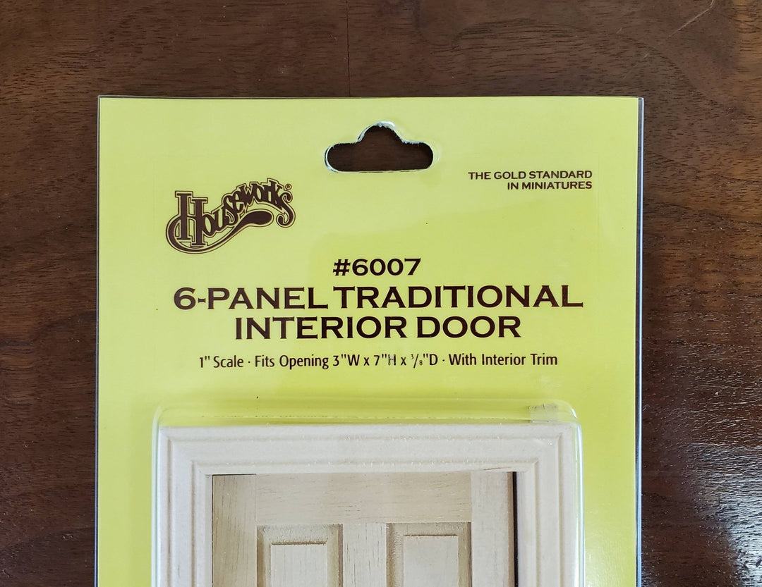 Dollhouse Miniature Door 6 Panel Traditional Interior 1:12 Scale by Houseworks #6007 - Miniature Crush