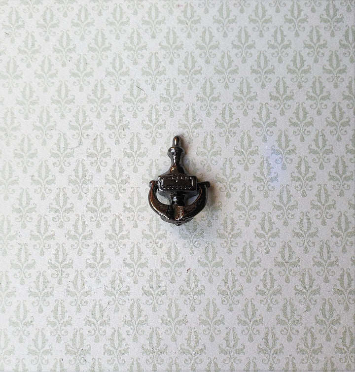 Dollhouse Miniature Door Knocker Classic Style Dark Bronze 1:12 Scale 18 mm - Miniature Crush