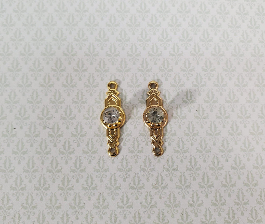 Dollhouse Miniature Doorknobs Gold Fancy Crystal Knobs Metal 1:12 Scale CLA05684 - Miniature Crush