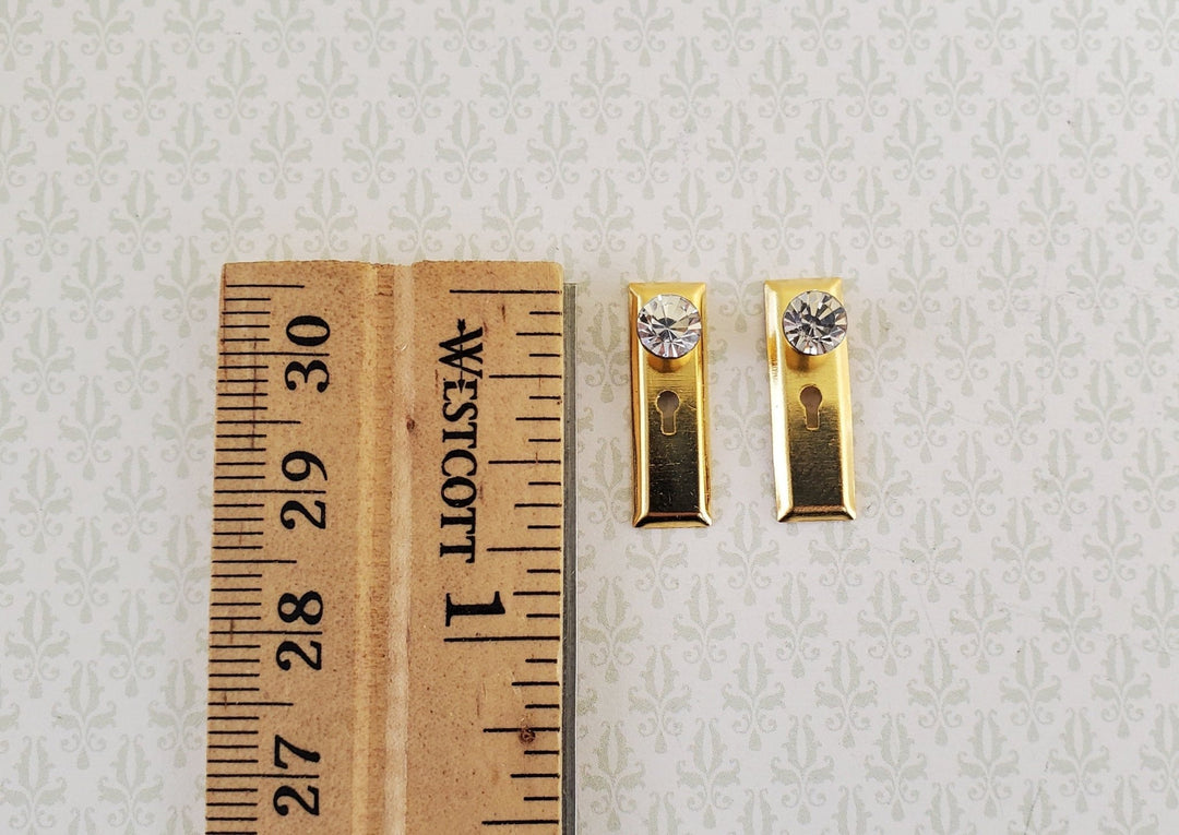 Dollhouse Miniature Doorknobs Handles Gold with Crystal Knobs Metal 1:12 Scale - Miniature Crush