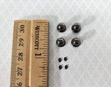 Dollhouse Miniature Doorknobs Round Dark Pewter with Keyhole 1:12 Scale 2 Sets - Miniature Crush