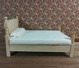 Dollhouse Miniature Double Bed with Mattress Unfinished 1:12 Scale Furniture - Miniature Crush