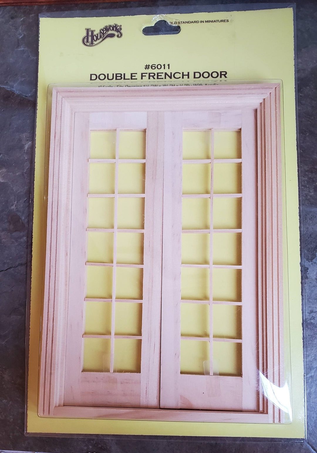 Dollhouse Miniature Double French Doors with Windows 1:12 Scale Interior Exterior - Miniature Crush