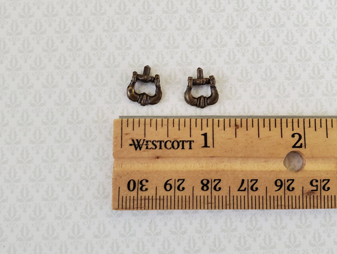 Dollhouse Miniature Drawer Pulls Handles 1:12 Scale Antique Bronze S1608 - Miniature Crush