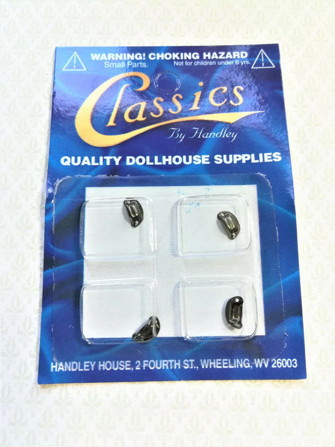 Dollhouse Miniature Drawer Pulls x4 Cabinet Cup Style Pewter Finish 1:12 Scale - Miniature Crush