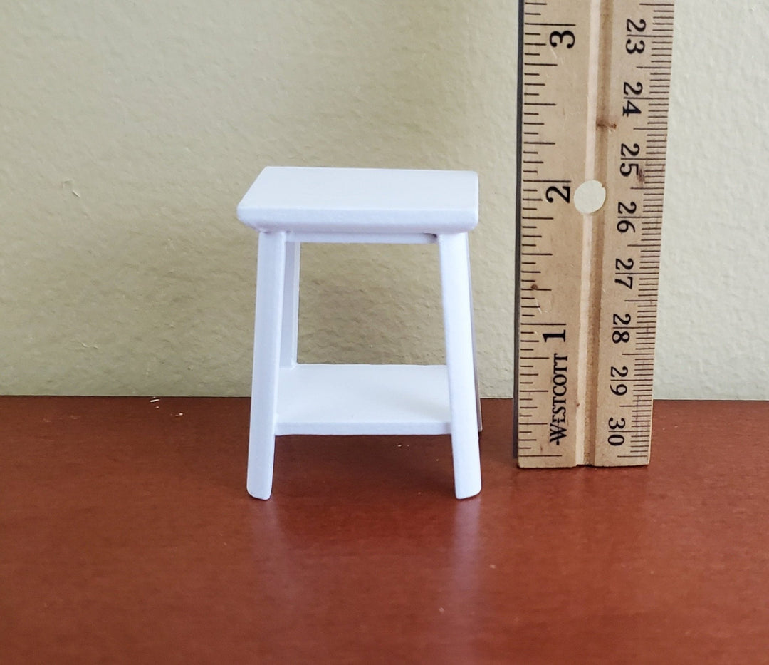 Dollhouse Miniature Fern or Plant Stand Side Table White Finish 1:12 Scale Furniture - Miniature Crush