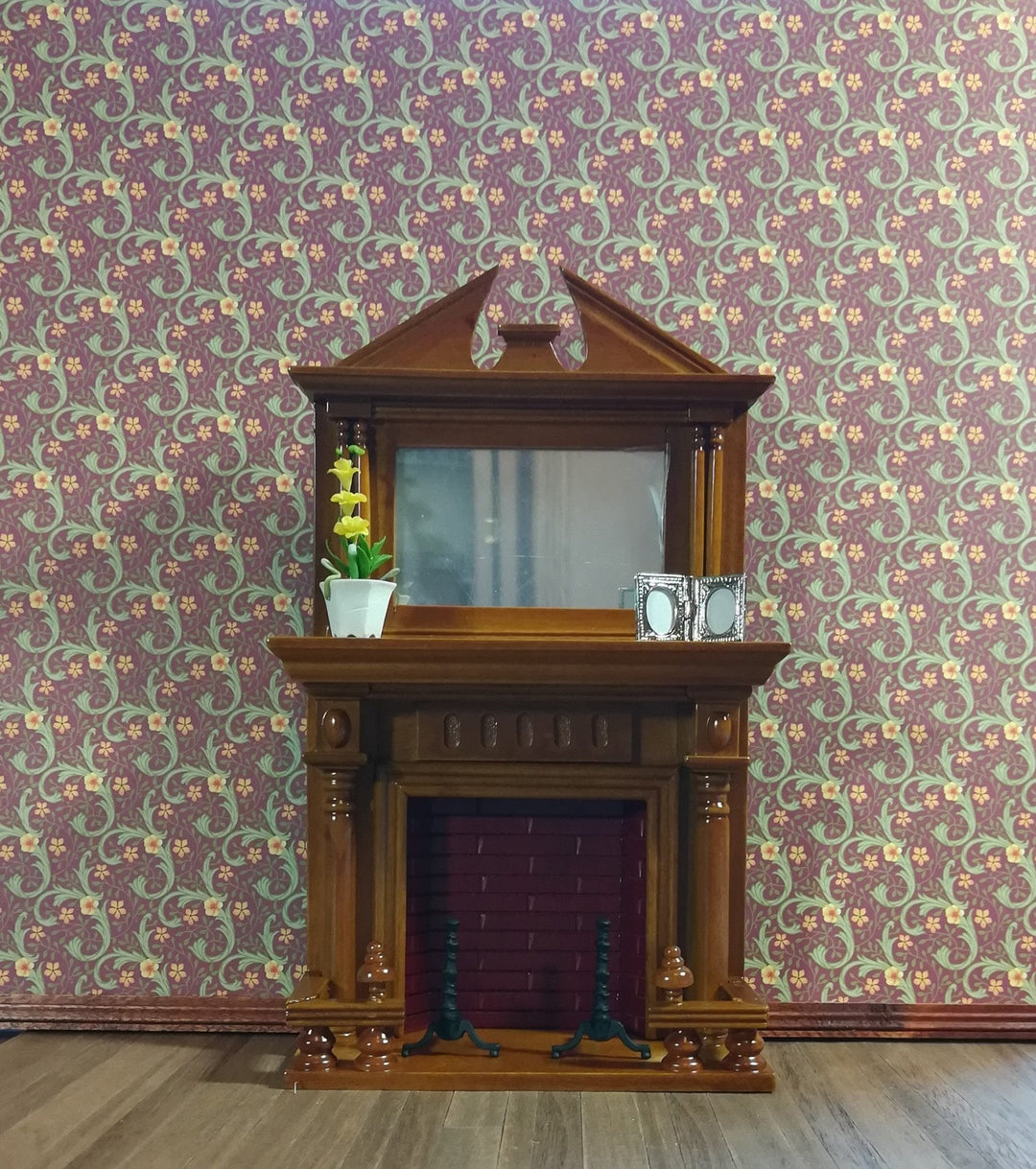 Dollhouse Miniature Fireplace Andirons with Bar for Wood Black Metal 1:12 Scale - Miniature Crush