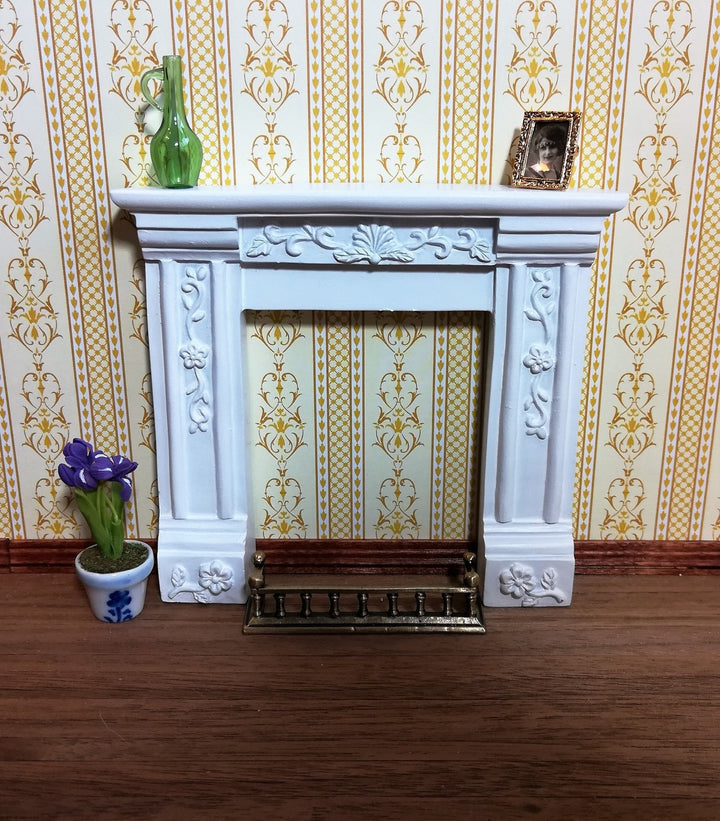 Dollhouse Miniature Fireplace Fender Square 1:12 Scale Antique Brass Finish - Miniature Crush