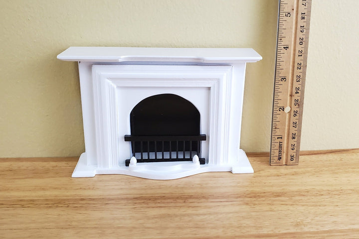 Dollhouse Miniature Fireplace Large White Finish 1:12 Scale Furniture - Miniature Crush
