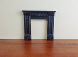 Dollhouse Miniature Fireplace Surround Victorian with Flowers Black 1:12 Scale - Miniature Crush