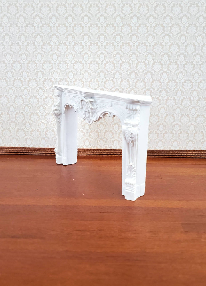 Dollhouse Miniature Fireplace White Large Ornate Resin 1:12 Scale Furniture - Miniature Crush