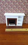 Dollhouse Miniature Fireplace with Shelves & Brick Surround Wood White Finish 1:12 Scale Furniture - Miniature Crush