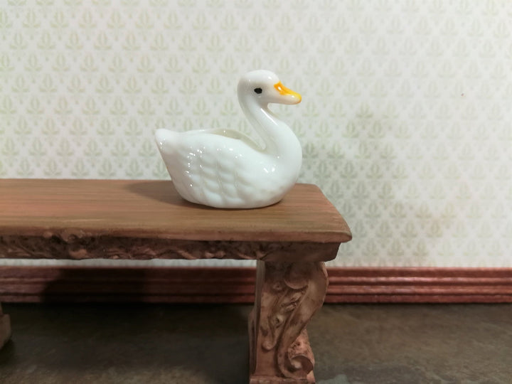 Dollhouse Miniature Flower Planter White Swan 1:12 Scale Ceramic - Miniature Crush