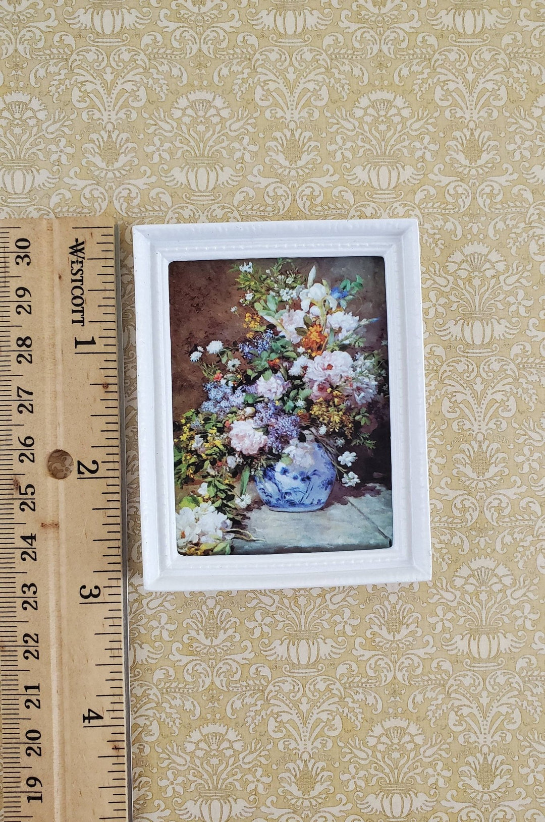 Dollhouse Miniature Flowers Still Life by Renoir Framed Print 1:12 Scale - Miniature Crush