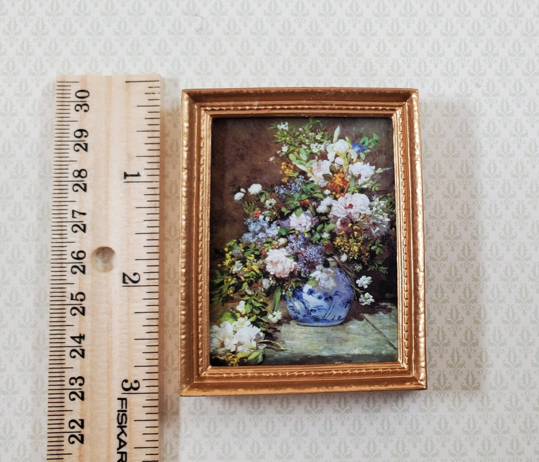 Dollhouse Miniature Flowers Still Life by Renoir Gold Framed Print 1:12 Scale - Miniature Crush