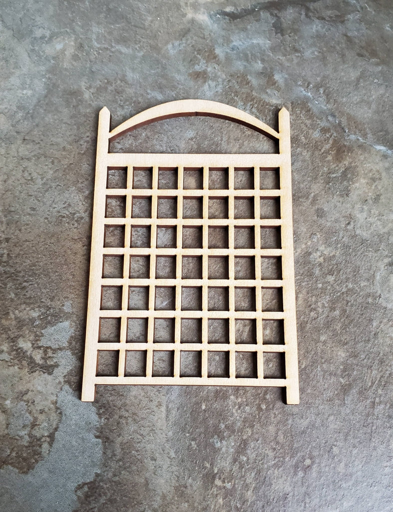 small wood garden trellis Dollhouse Miniature Garden Trellis for Flowers Small Wood 3 3/4" Unpainted