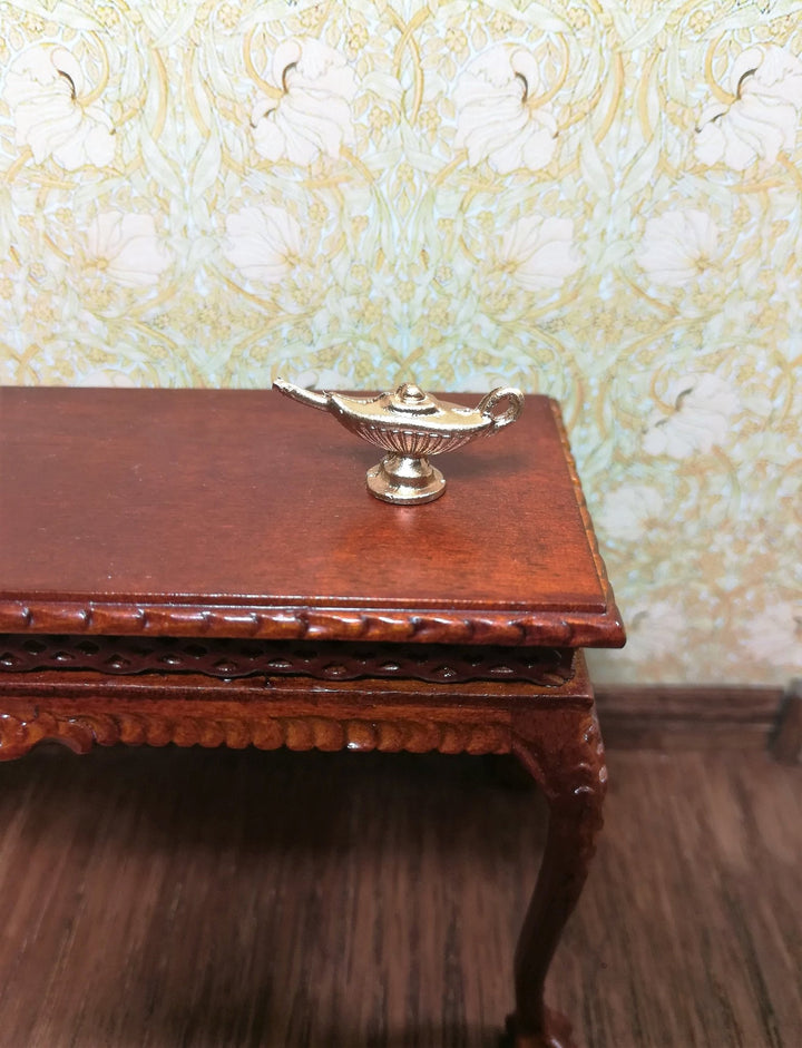 Dollhouse Miniature Genie Lamp Aladdin's Lamp Gold 1:12 Scale Hand Painted Metal - Miniature Crush