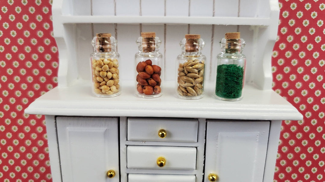 Dollhouse Miniature Glass Spice Jars with Cork 1:12 Scale Food Kitchen Accessory - Miniature Crush