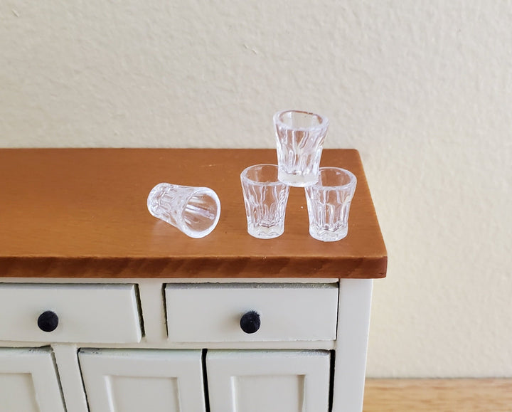 Dollhouse Miniature Glasses Clear (plastic) x4 plastic 1:12 Scale Tableware 7/16" - Miniature Crush