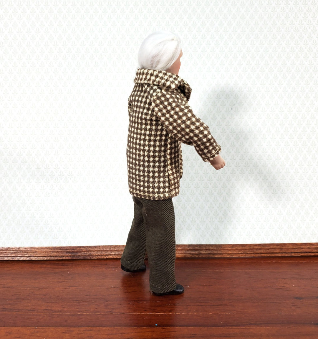 Dollhouse Miniature Grandpa Grandfather Porcelain Doll Modern Style 1:12 Scale - Miniature Crush