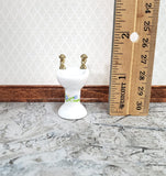 Dollhouse Miniature Half Scale Bathroom Sink White with Floral Decal 1:24 Scale - Miniature Crush