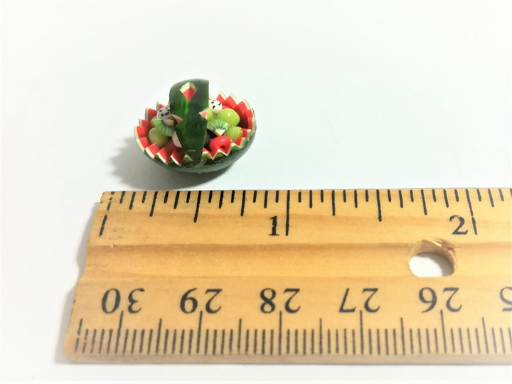 Dollhouse Miniature Half Scale Cut Watermelon Fruit Bowl 1:24 Food - Miniature Crush