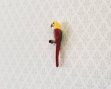 Dollhouse Miniature Half Scale Parrot Red Green Yellow Metal 1:24 Bird - Miniature Crush