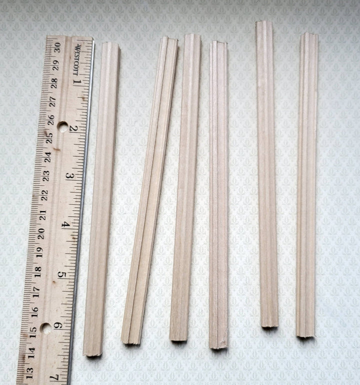 Dollhouse Miniature Handrail Banister for Stairs 3/8" w x 6" long 6 Pieces Scrap 1:12 Scale HRB10 - Miniature Crush