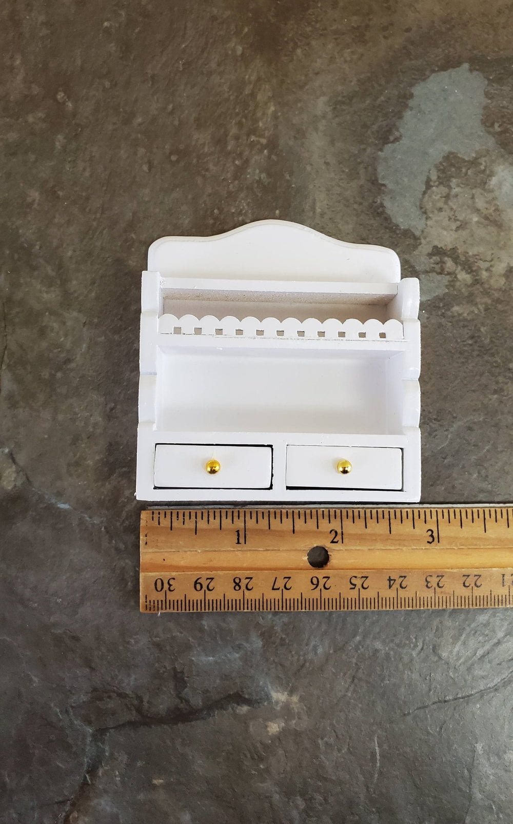 Dollhouse Miniature Hanging Kitchen Shelf White with Drawers 1:12 Scale Furniture - Miniature Crush