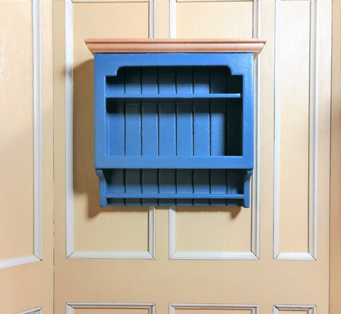 Dollhouse Miniature Hanging Shelf Blue Hanging 1:12 Scale Kitchen or Bathroom Shelves - Miniature Crush