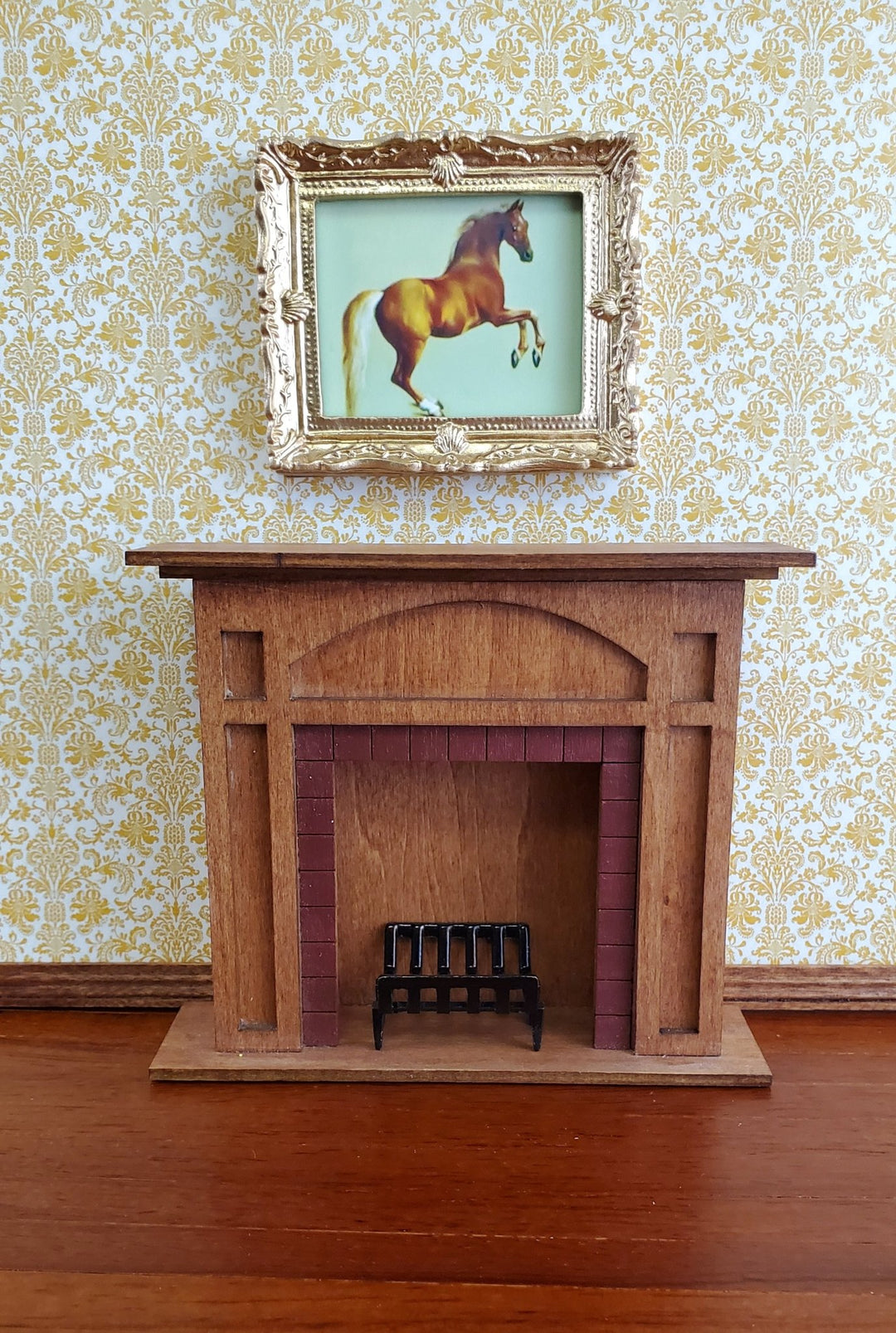 Dollhouse Miniature Horse Print George Stubbs Whistlejacket 1:12 Scale Gold Frame - Miniature Crush