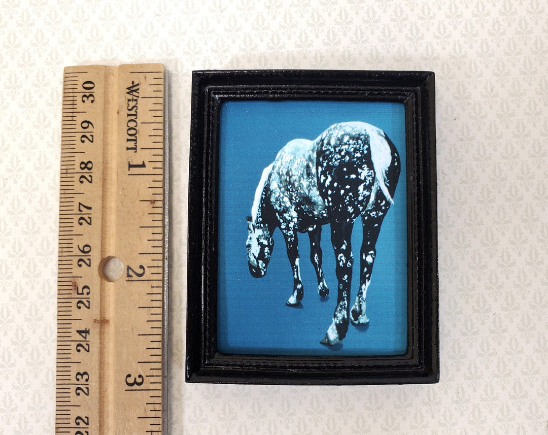 Dollhouse Miniature Horse Print Modern from Original Artwork 1:12 Scale Framed Print - Miniature Crush
