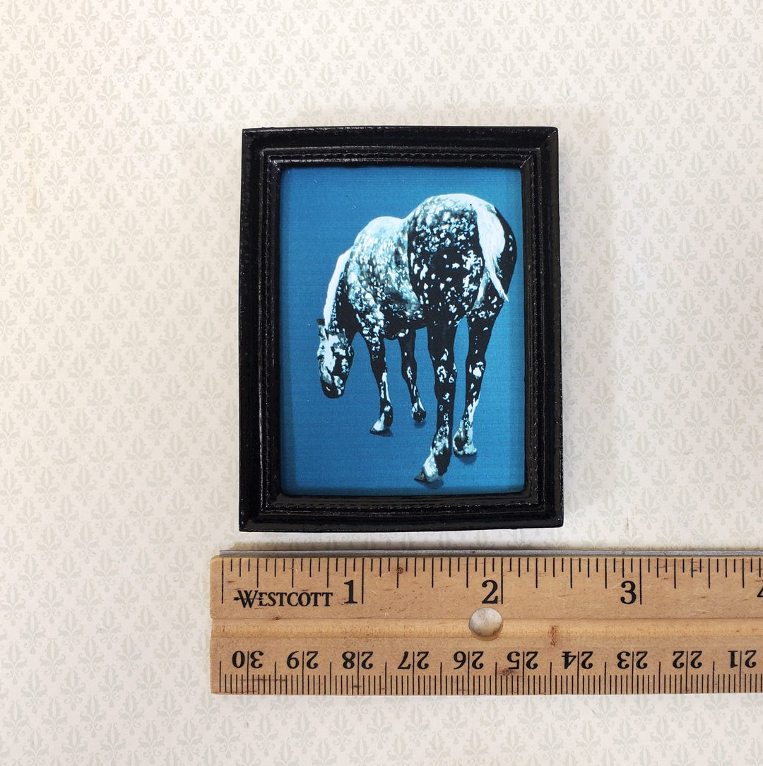 Dollhouse Miniature Horse Print Modern from Original Artwork 1:12 Scale Framed Print - Miniature Crush