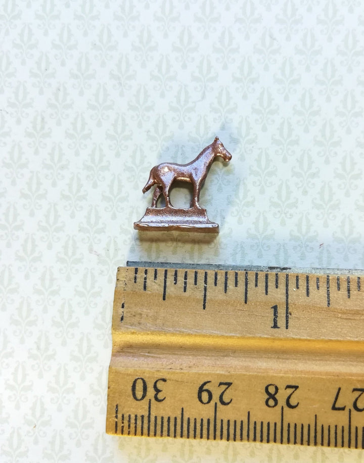 Dollhouse Miniature Horse Statue Trophy Bronze 1:12 Scale Painted Metal - Miniature Crush