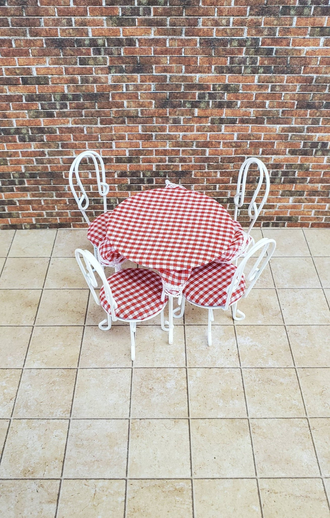 Dollhouse Miniature Ice Cream Parlor Patio Set Table 2 Chairs 1:12 Scale Fairy Garden Bistro - Miniature Crush