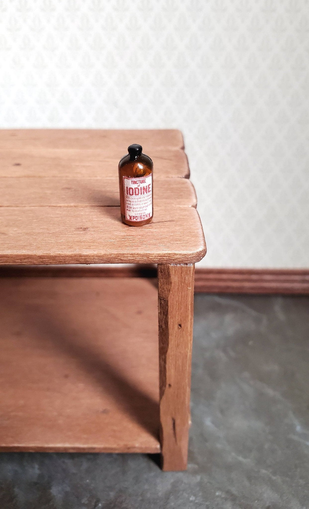 Dollhouse Miniature Iodine Bottle Old Fashion Style 1:12 Scale Medicine - Miniature Crush
