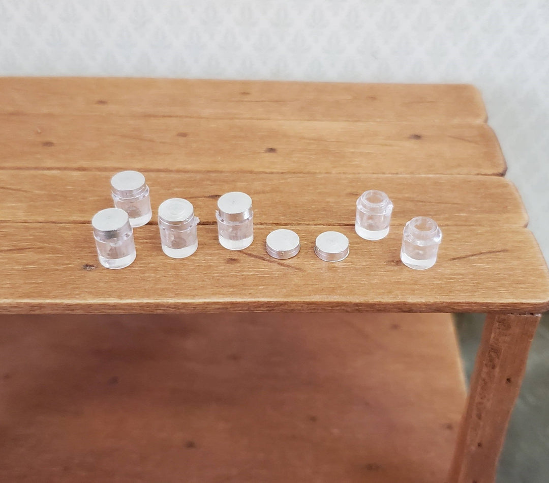 Dollhouse Miniature Jars Tiny for Spices or Baby Food with Lids x6 1:12 Scale - Miniature Crush