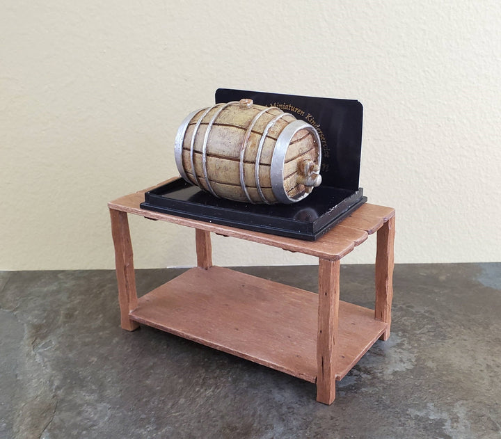 Dollhouse Miniature Keg Large with Tap 1:12 Scale Tapped Keg Beer Whiskey Barrel - Miniature Crush